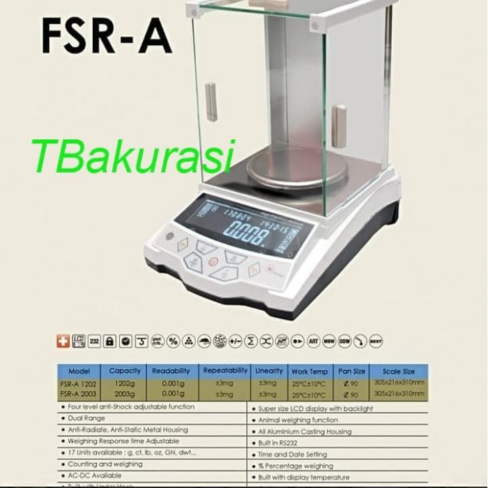 Jual timbangan laboratorium /Fujitsu FSR-A kapasitas 1000gr | Shopee ...