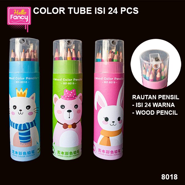 Jual Pensil Warna Tube Squeezy 1 Set 24 Warna Serutan Color Pencil