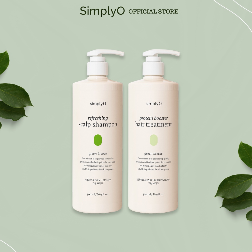 Jual SimplyO Refreshing scalp shampoo 500ml + Protein treatment 500ml ...