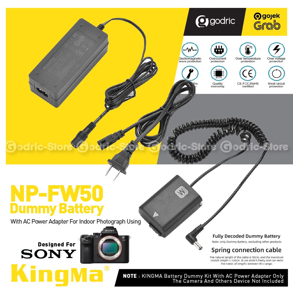 Jual Kingma Dummy Battery Kit SONY NP-FW50 Indoor with AC Power Supply ...