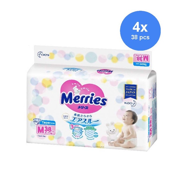Jual Merries Premium Popok Bayi Perekat M 38 x 4 | Shopee Indonesia