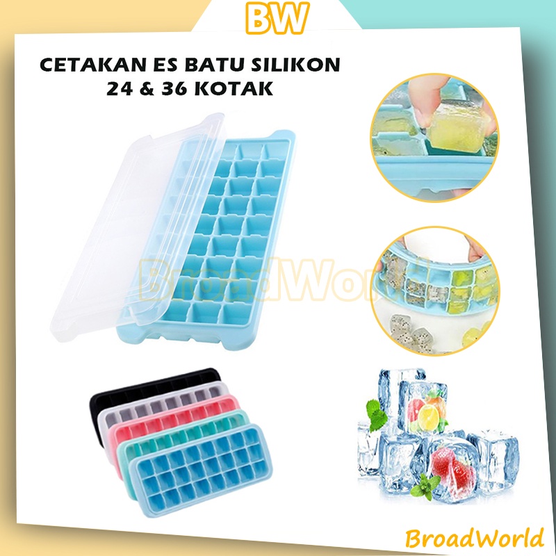 Jual Cetakan Es Batu Silikon 24 And 36 Cube Cetakan Es Batu Penutup Dengan Tutup Besar 2766