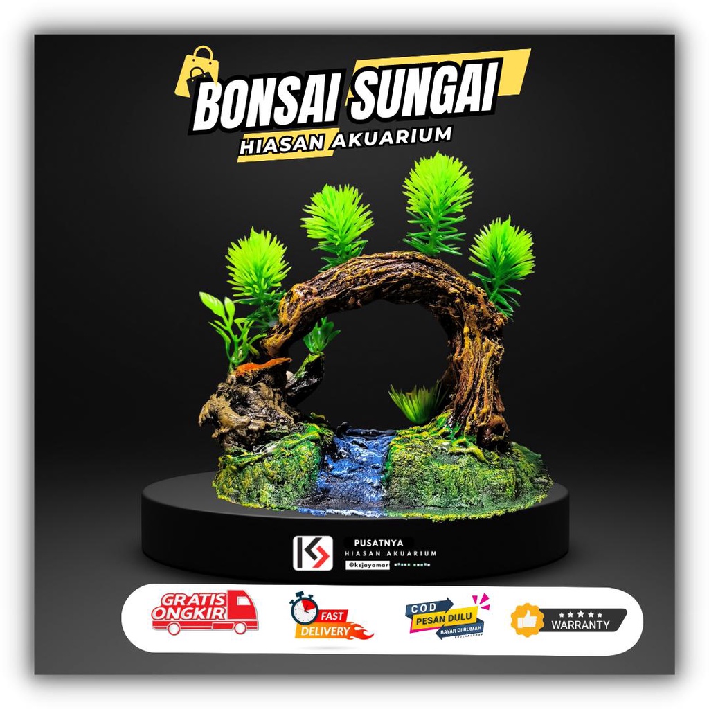 Jual Hiasan Akuarium Bonsai sungai melengkung Ornamen Aquascape