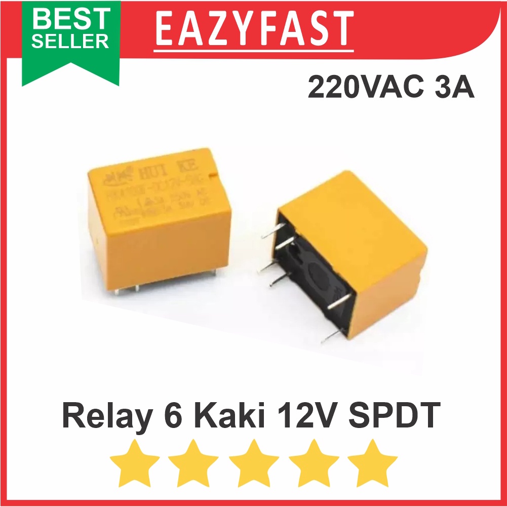 Jual Relay 6 Kaki Pin DC 12V 12 V Volt SPDT Mini 30V 3A 250VAC | Shopee ...