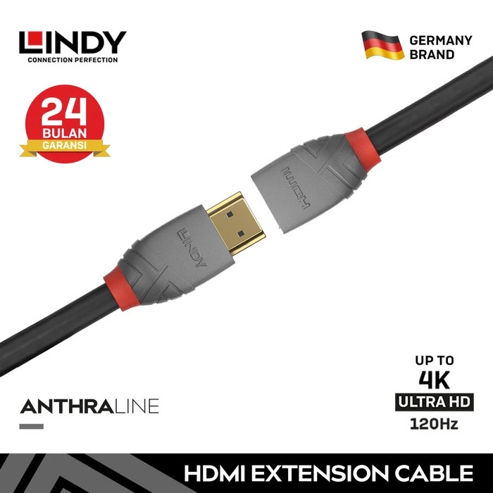 LINDY 0.5M Kabel High Speed HDMI Extension Male to Female 4K120Hz