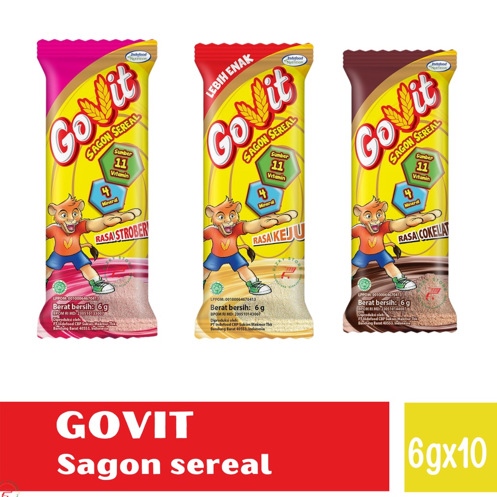 Jual GOVIT Sagon sereal 6g isi 10 pcs 3 Varian | Shopee Indonesia