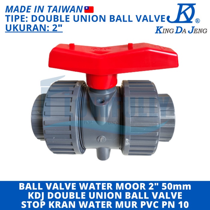 Jual Double Union Ball Valve Watermur Inch Pvc Kdj Water Moor Mur