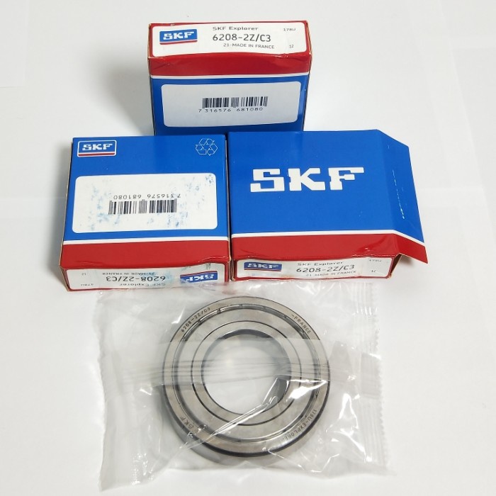 Cuscinetto a sfere SKF 6208-2Z/C3 in Acciaio, 1 file, int