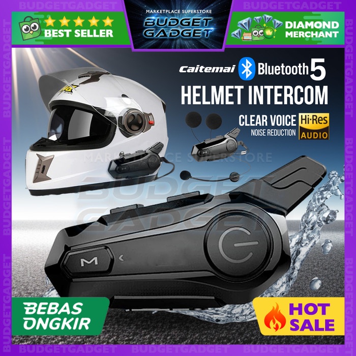 Jual Caitemay Helm Motor Headset Helmet Bluetooth 5.0 E1