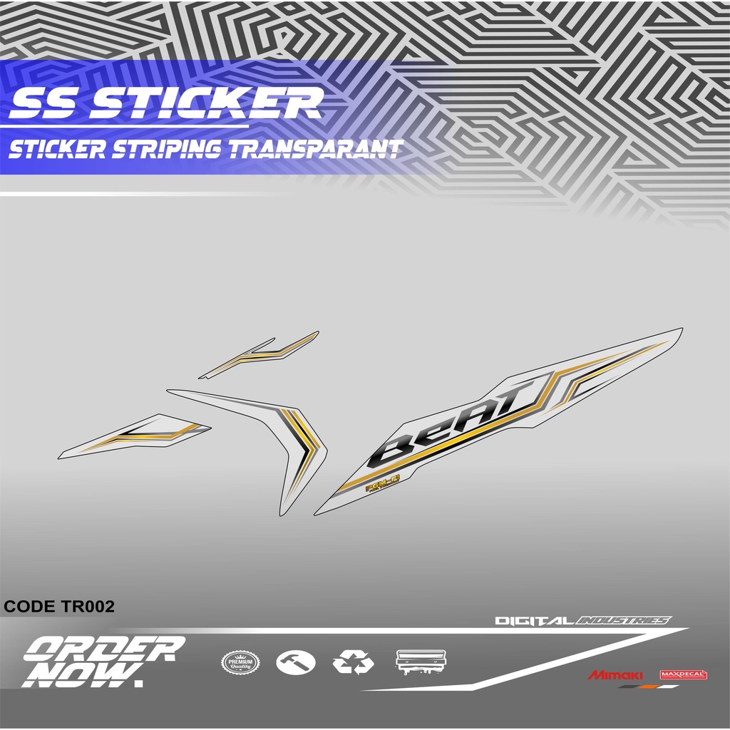 Jual TR002 STRIPING TRANSPARANT BEAT NEW 2016-2019 MOTIF SIMPEL ELEGAN ...