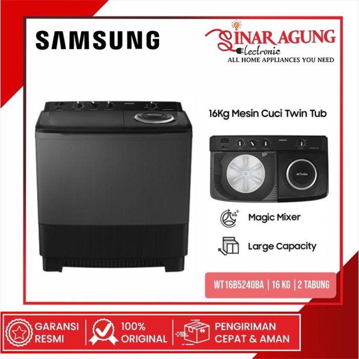 Jual SAMSUNG MESIN CUCI 2 TABUNG 16KG WT16B5240BA 6B5240BA WT16 ...