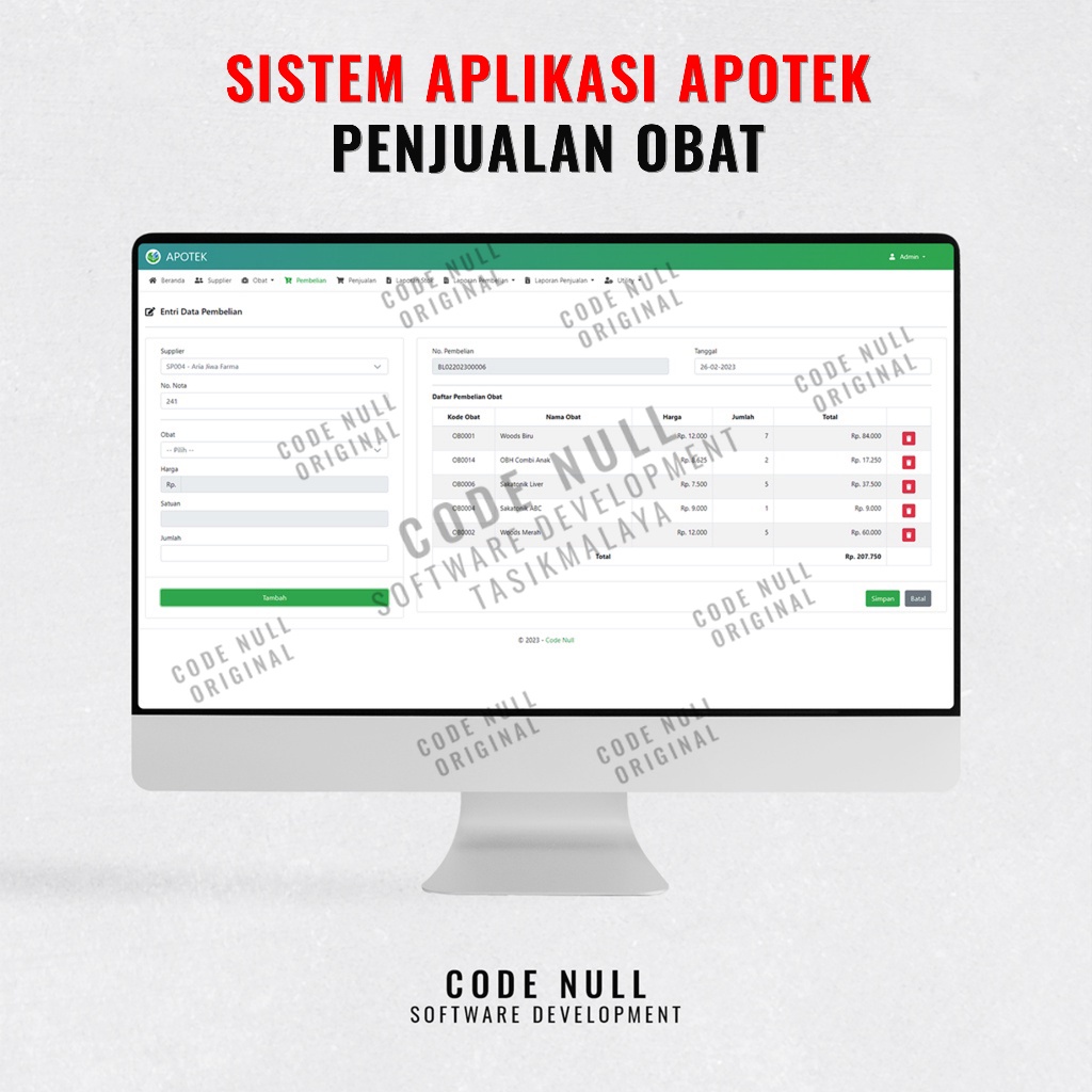 Jual Sistem Aplikasi Apotek Penjualan Obat Shopee Indonesia 7890