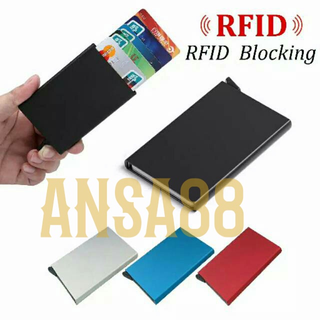 Jual Ansa88 Premium Rfid Block Aluminium Card Holder Auto Pop Up