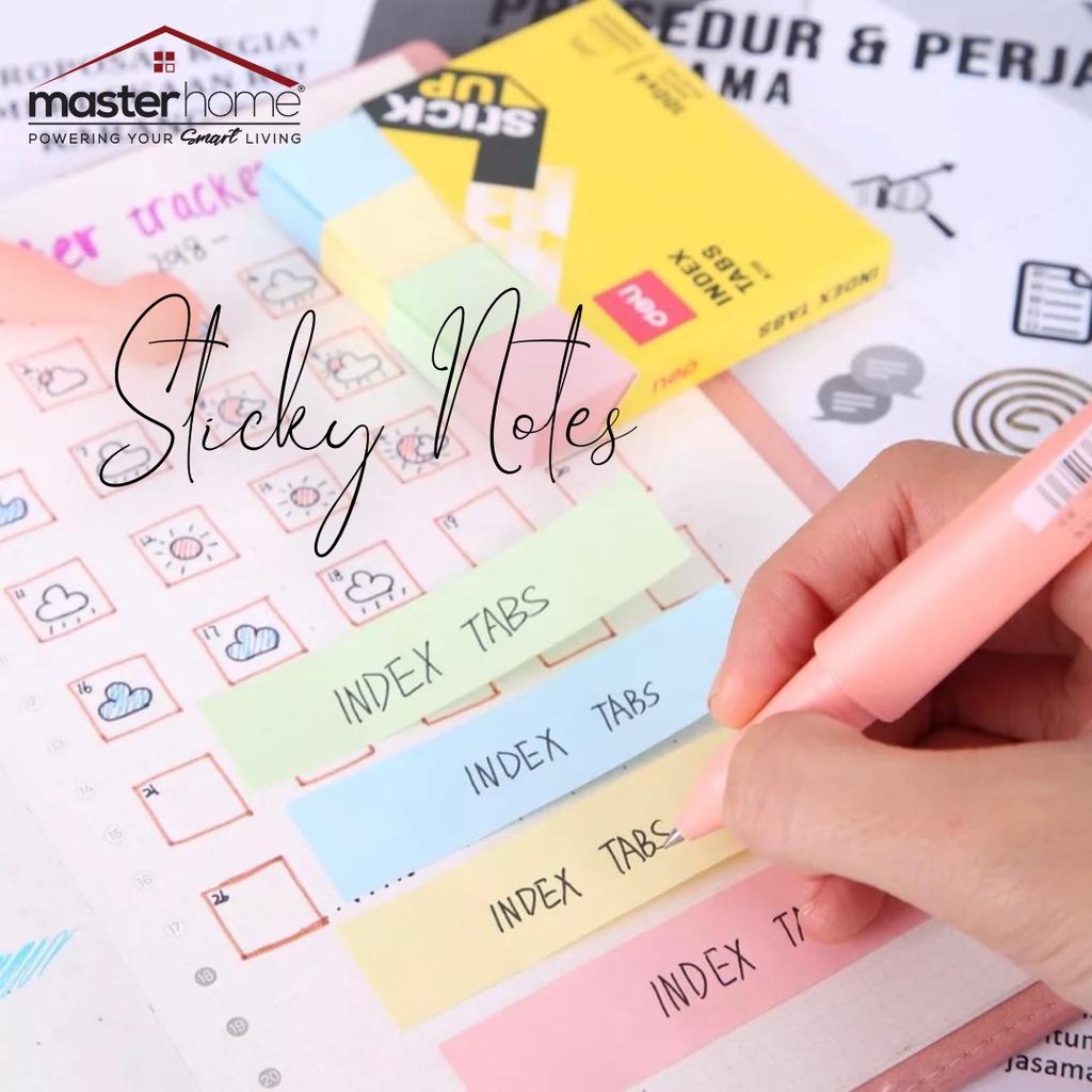Jual Masterhome Sticky Notes | Memo Tempel | Tab Penanda Warna Cerah ...
