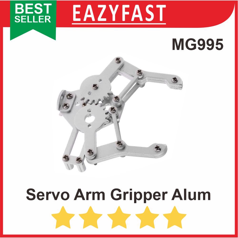 Jual Robot Arm Gripper Servo Clamp Hand Claw Capit Aluminum Arduino MG995 Shopee Indonesia