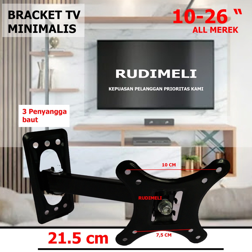 Jual Bracket Breket Tv Minimalis Swivel Lipat New Model Inch Arah Shopee Indonesia