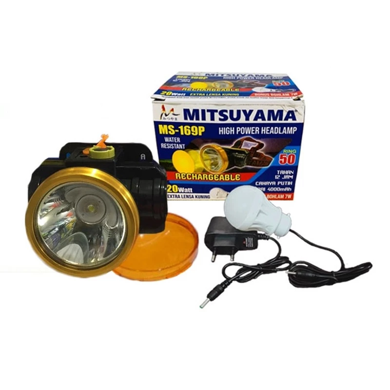Mitsuyama Senter Kepala MS-169P Headlamp Extra Lensa Kuning  LED Lensa Water Resistant MS 169P | AutoStock