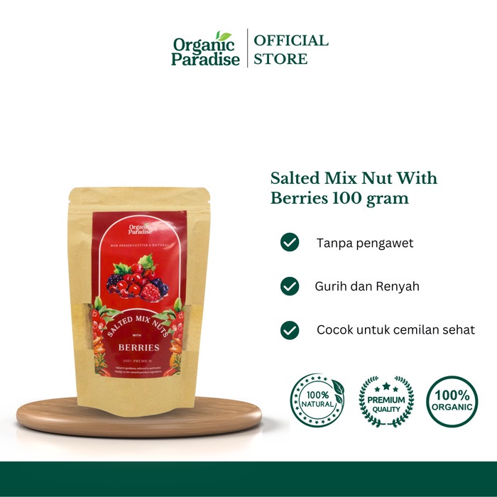 Jual Organic Paradise Salted Mix Nut with Berry 100 gram / Snack Kacang ...