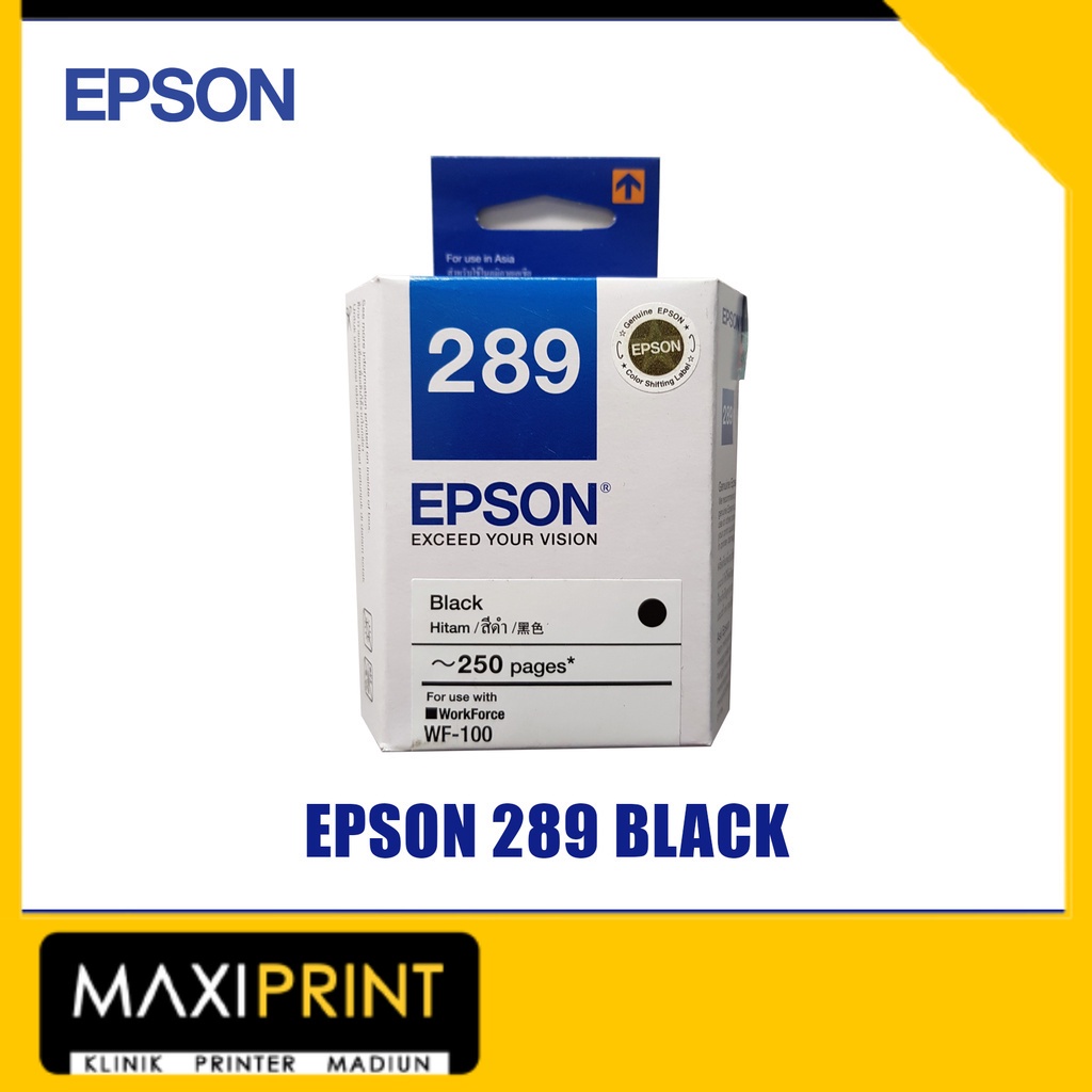 Jual Epson 289 Black Tinta Cartridge Original Wf 100 Wf100 Shopee Indonesia 7305