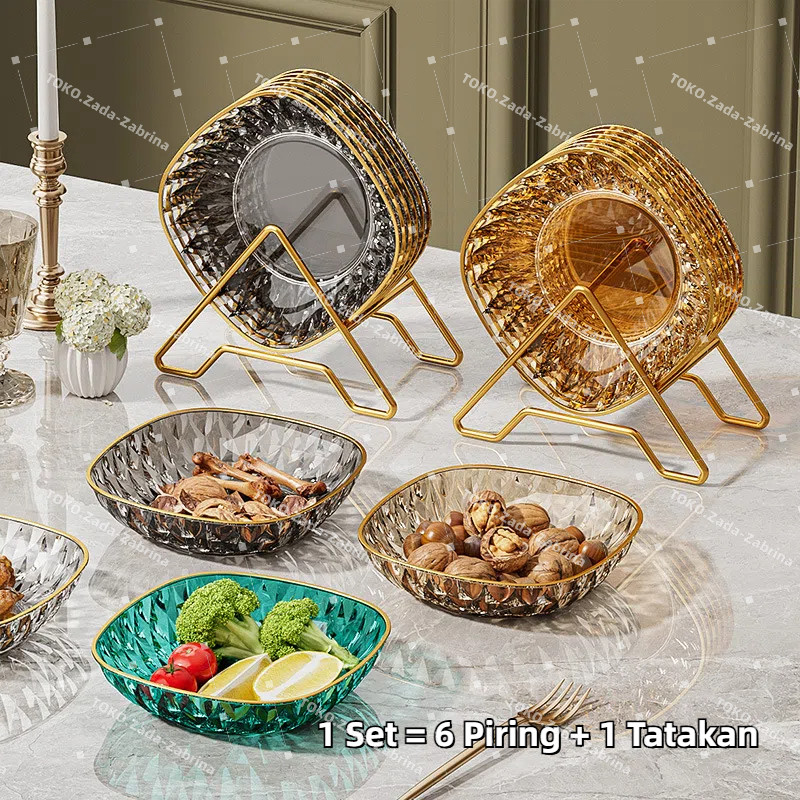 Jual COD Set PET Piring Persegi ,Meja Makan Dim Sum Piring,Rumah Tangga ...