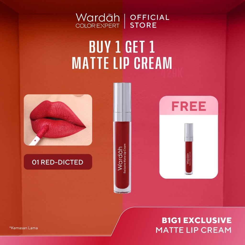 [BUY 1 GET 1] WARDAH Exclusive Matte Lip Cream MY - Warna Intense dan Tahan Lama - Makeup