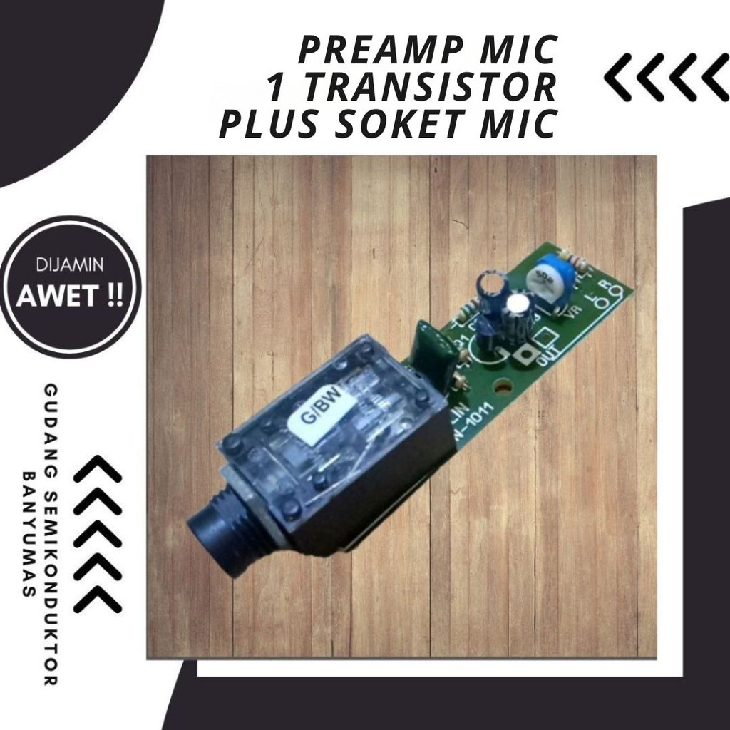 Jual Preamp mic 1 transistor kit preamp plus soket mic Penguat mic