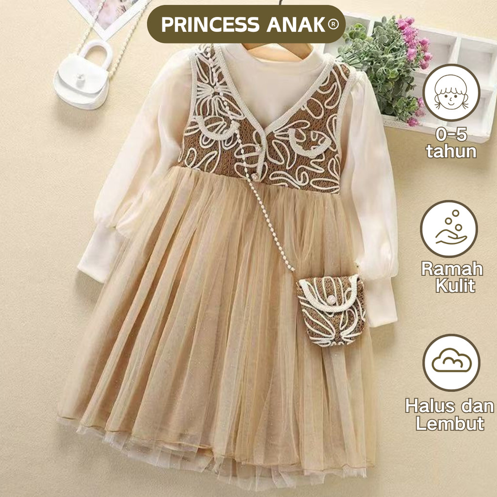 Jual [PRINCESS ANAK] 6B-5 Tahun Dress Gaun anak perempuan impor Pakaian ...