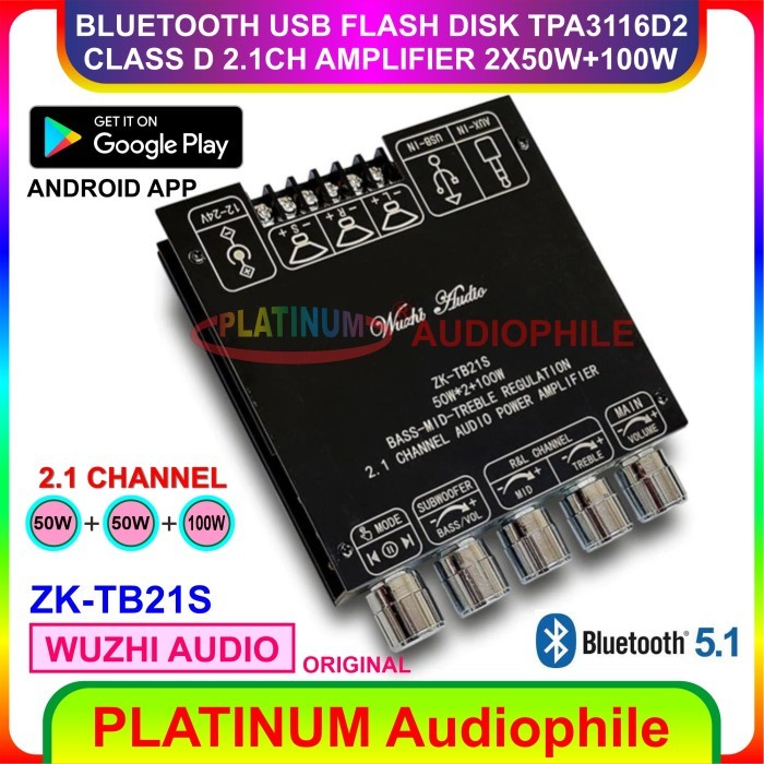 Jual TPA3116 Amplifier Class D Bluetooth 5.1 Hifi Stereo Amplifier 2.1 ...