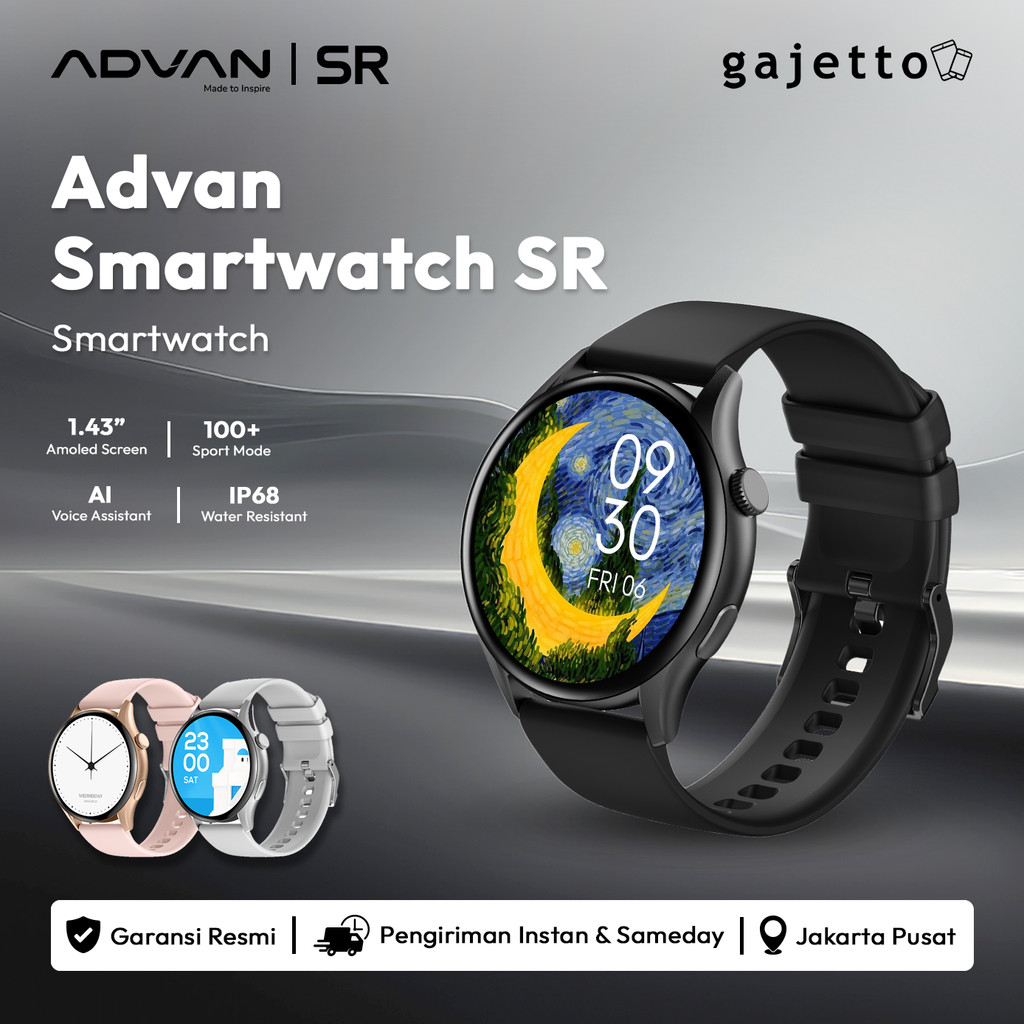 Jual Advan Smartwatch SR / SR V2 AI Voice Assistant Amoled 1.43 ...