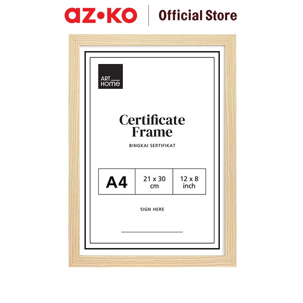 Jual AZKO Arthome A4 Bingkai Foto Basic - Cokelat Oak Pigura Aesthetic ...