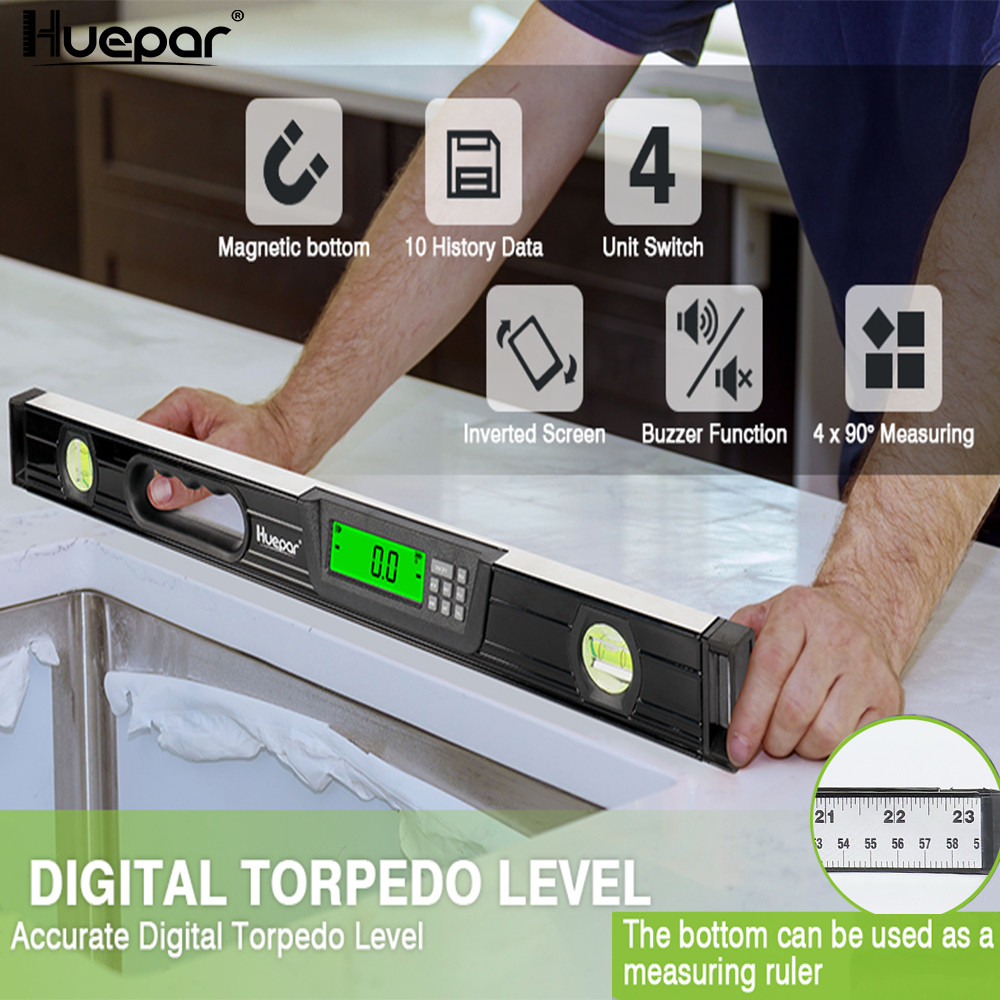 Jual Huepar Digital Display Level Bar With Magnet Inclinometer 610mm ...