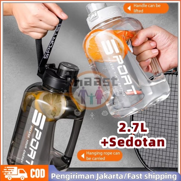 Large Sports Water Bottle – 1.7L / 2.7L – BPA-Free Plastic – Gym, Cycling, Camping, Fitness – UK Seller