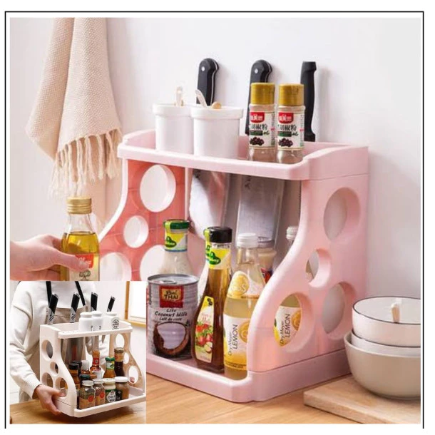Tempat Bumbu Rakstorage Rak Dapur 2 Susun/ Rak Bumbu Dapur Susun Plastik 2 Susun | AutoStock
