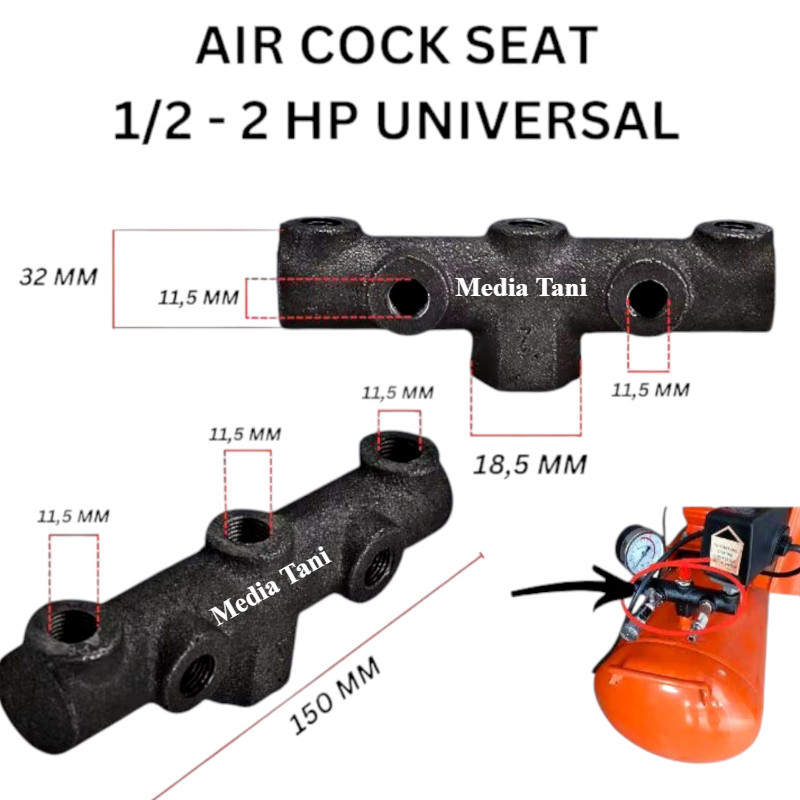 Jual Air cock seat universal kompresor angin dudukan kran angin type 1/ ...