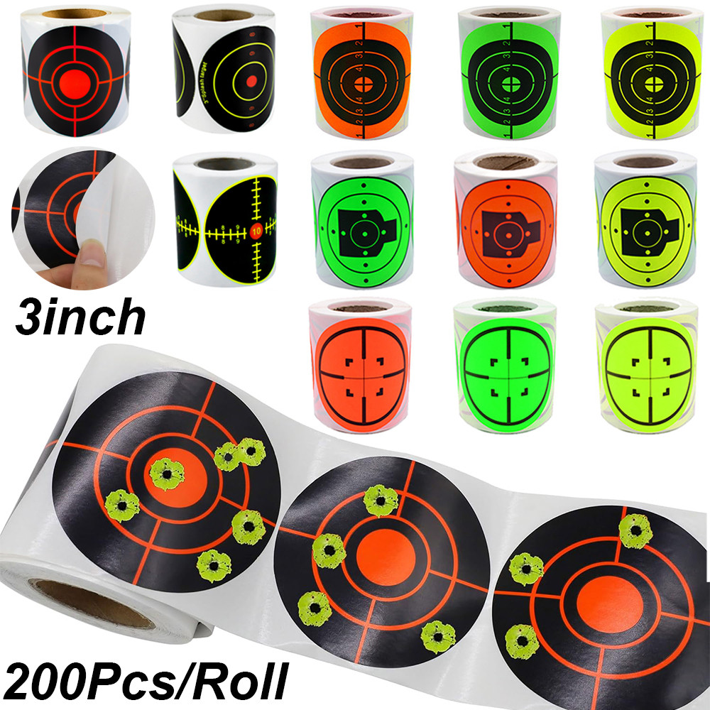 Jual 200Pcs Splatter Target Stickers 3inch Self-Adhesive Reactive Paper ...