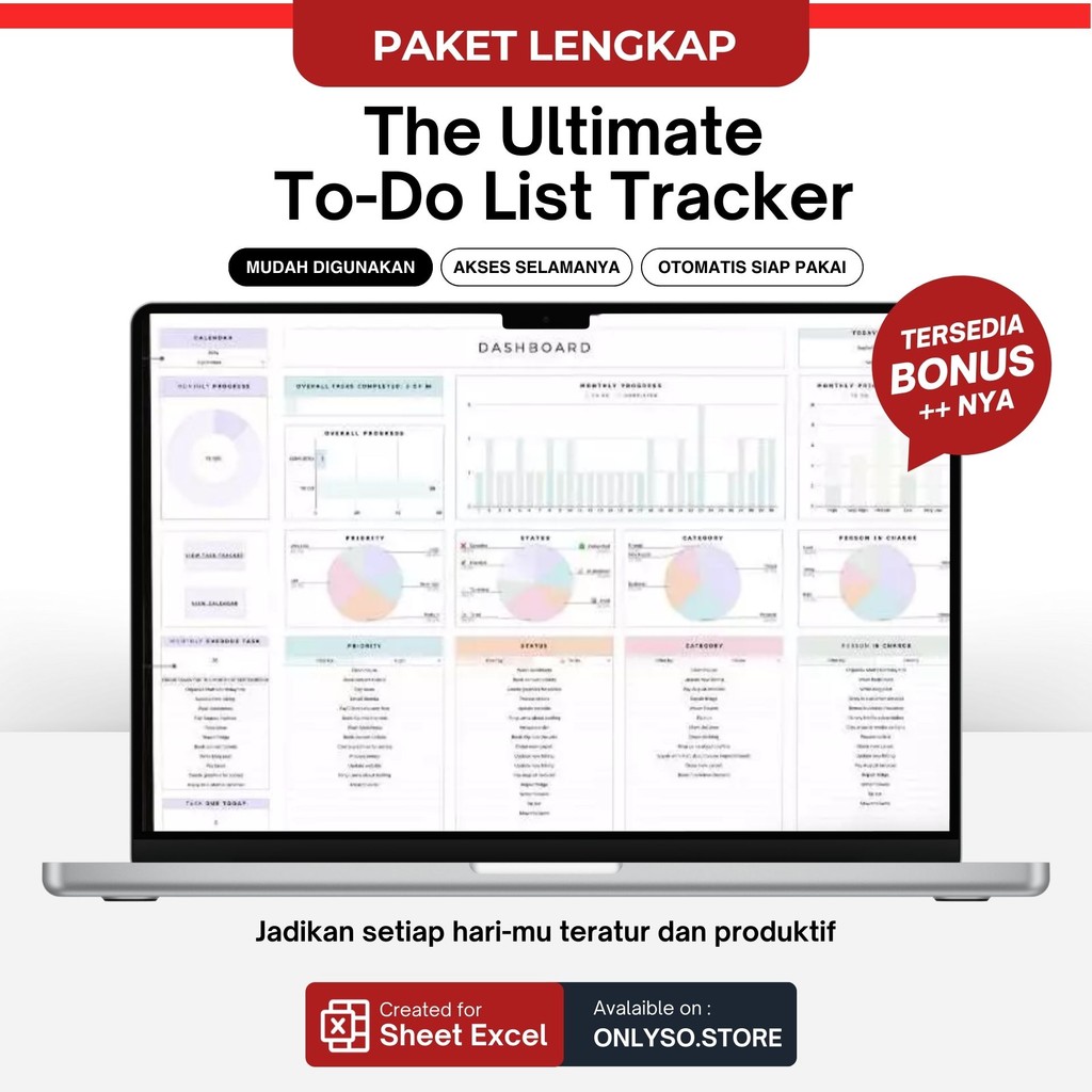 Jual To Do List Template Task Planner Spreadsheet Google Sheets Daily ...