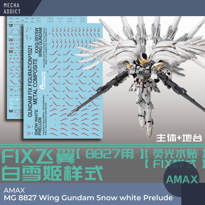 Jual Water Slide Decal MG Daban 8827 Wing Gundam Snow White Prelude by ...