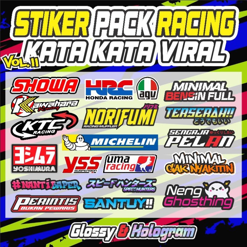 Jual STIKER RACING KEREN KATA KATA VIRAL LOGO UNTUK HELM MOTOR LAPTOP ...