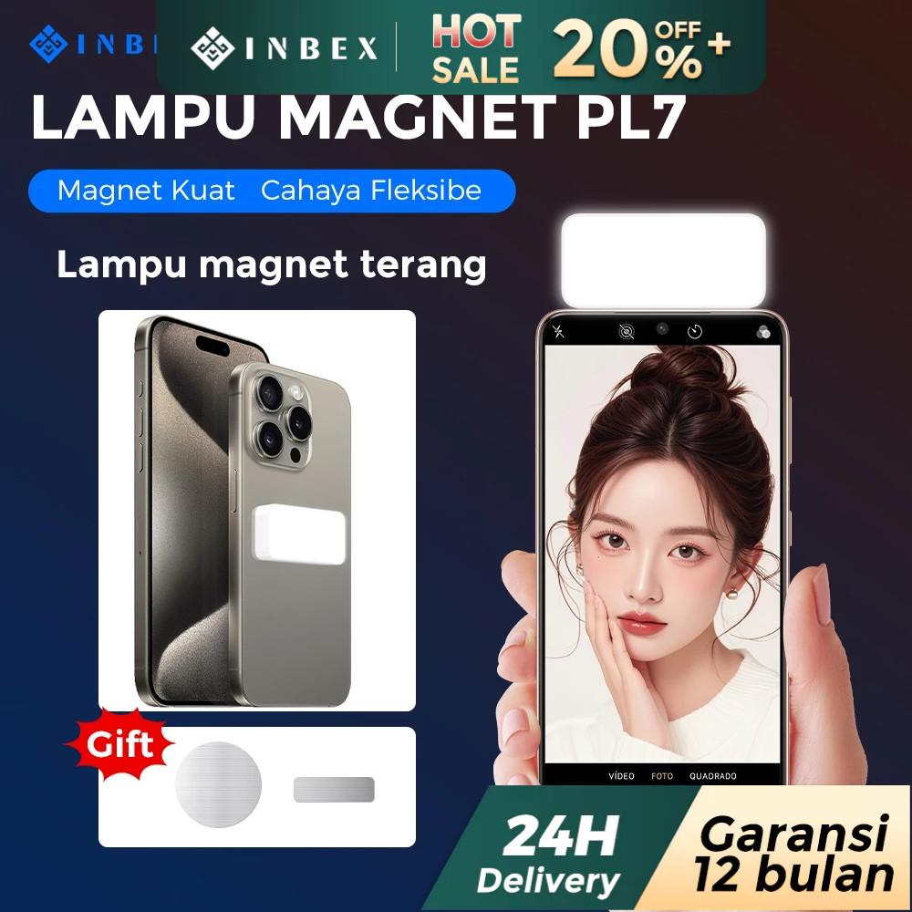 Jual INBEX PL7 lampu mini magnetik darurat lighting konten 3 warna ...
