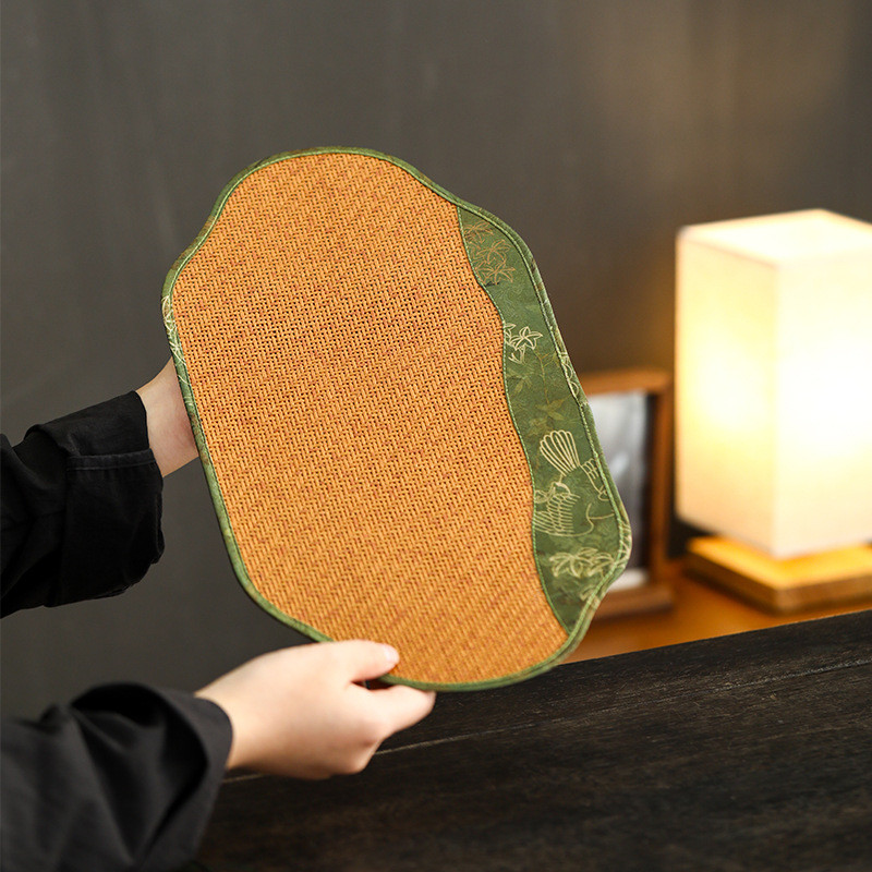 Jual New Chinese Tea Mat Rattan Mat Tea Cloth Dry Pour Cup Zen Kung Fu ...
