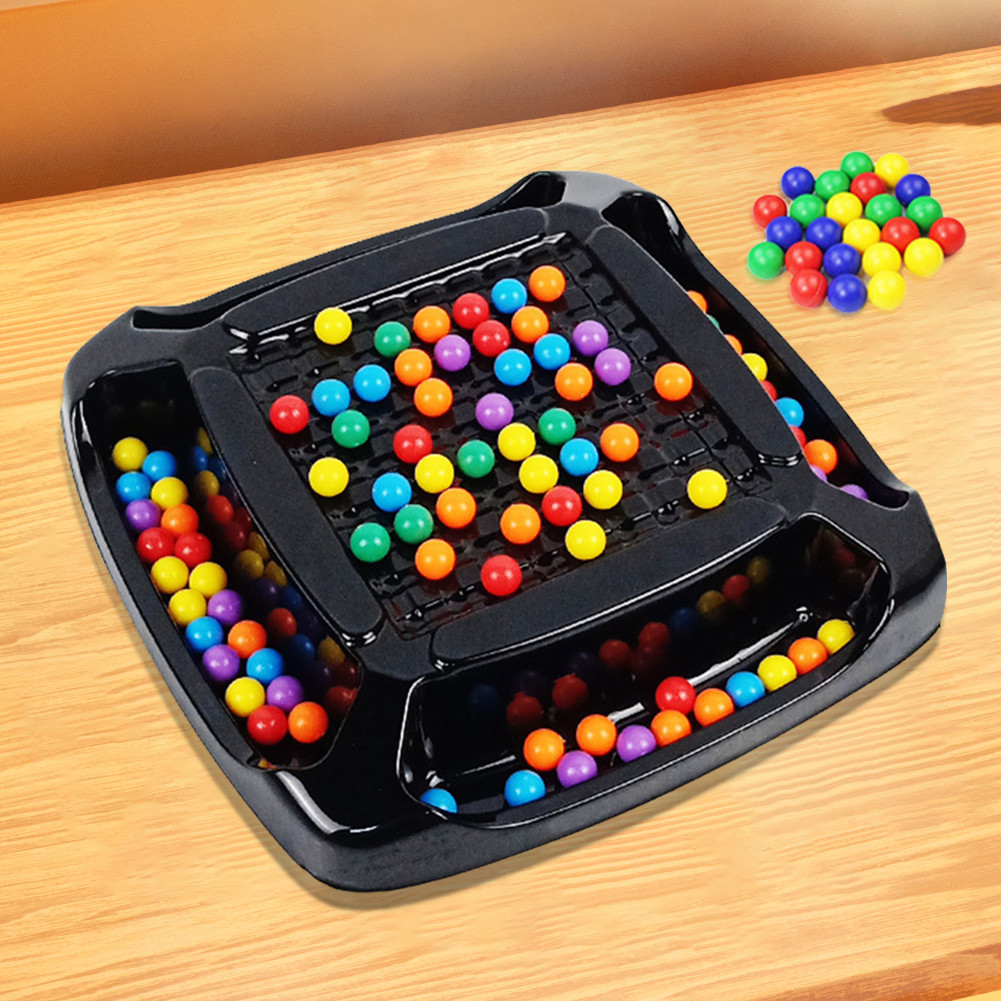 Rainbow Ball Elimination Chess - Jeu De Société Stratégique à 2 Joueurs - Plateau Magique Avec 120 Billes Colorées - Coordination œil-main - Cadeau Familial