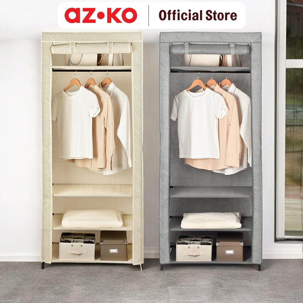 Jual AZKO Stora 45x75x180 Cm Lemari Pakaian Lipat - Krem Beige | Shopee ...