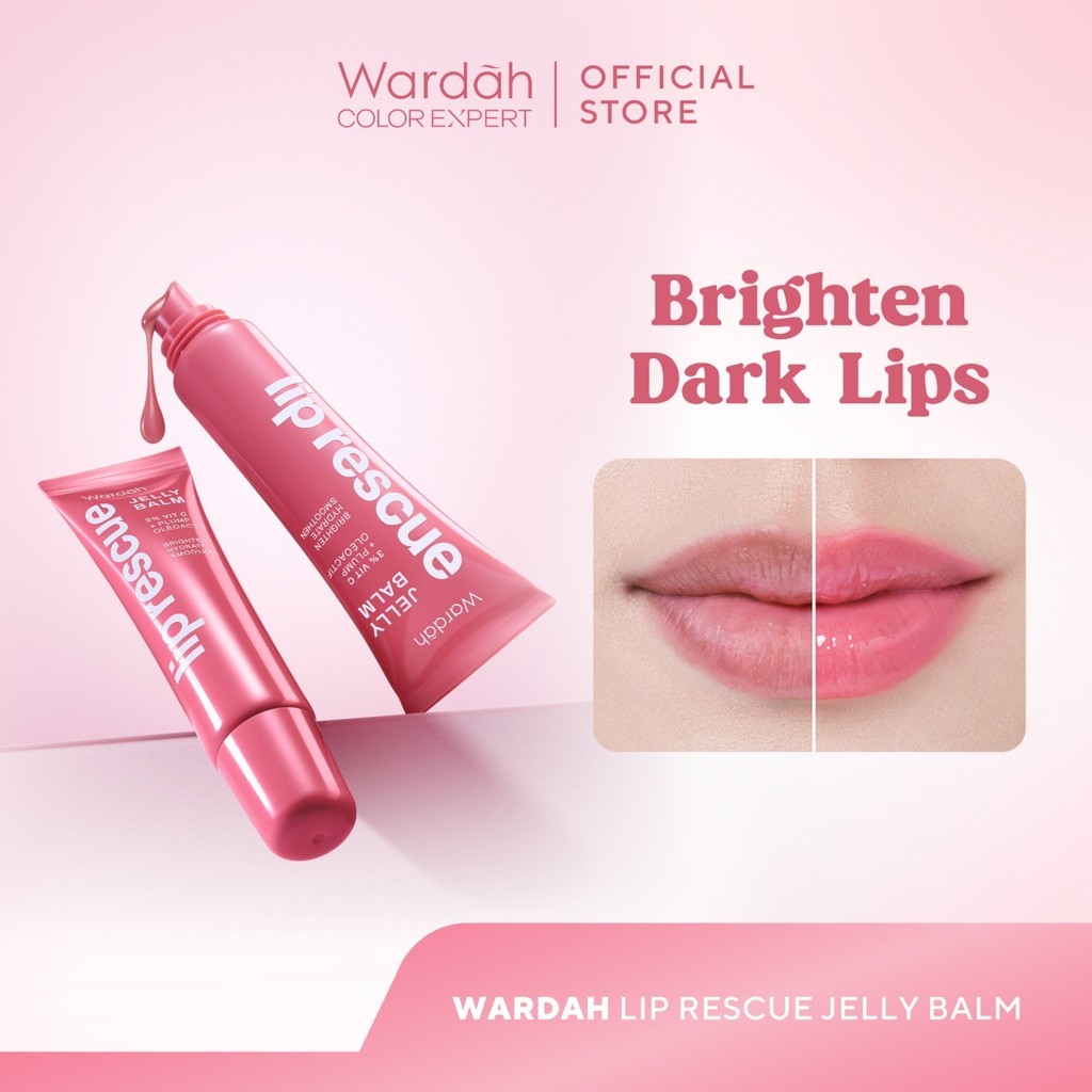 NEW! WARDAH Lip Rescue Jelly Balm Dusty Rose 7 g - Lip Balm, Lip Therapy, Hydrating - Mencerahkan Bibir - Bibir Sehat, Plump - Makeup