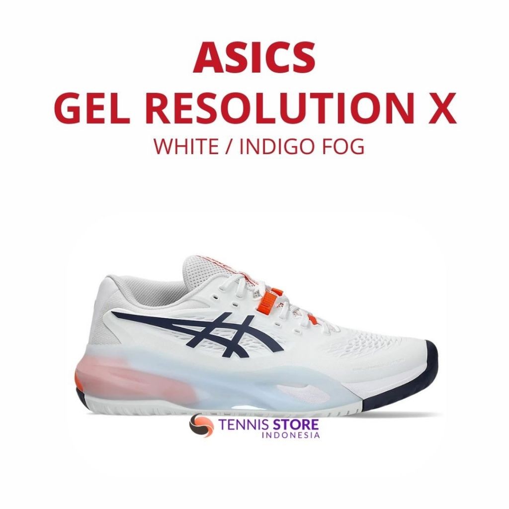 Sepatu Tenis Asics GEL RESOLUTION X White Indigo Fog