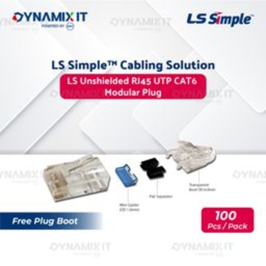 Jual LS RJ45 Connector UTP Cat.6 Modular Plug + Plugboot (isi 100pcs ...