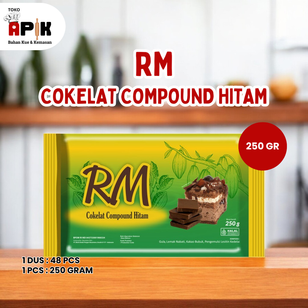 Jual RM Compound Dark Chocolate 250gr / Coklat Padat / Cokelat Blok ...