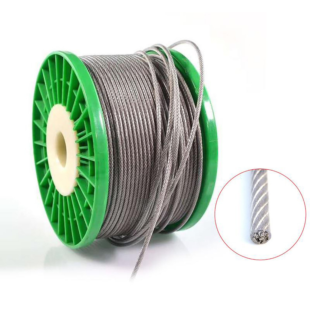 Jual 1*7/7*7/7*19 304 Stainless Steel PVC Coated Wire Rope 0.8mm-5mm ...