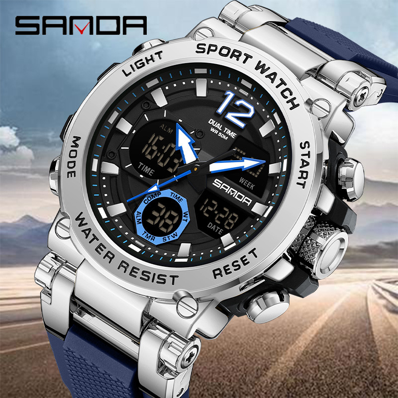 Jual SANDA Jam Tangan Digital Pria Olahraga Renang Jam Tangan Fashion ...