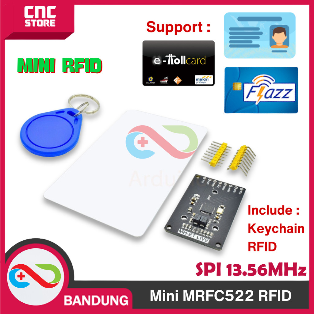 Jual MODULE RFID MRFC522 MINI 13.56MHZ SPI CARD + KEYCHAIN | Shopee ...