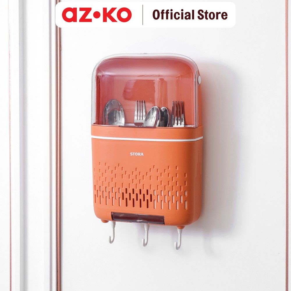 Jual AZKO Stora Tempat Alat Makan - Orange Kitchen Organizer Cutlery ...